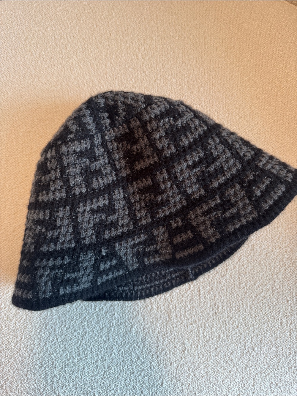 Fendi Zucca Crochet Black Bucket Hat for Women